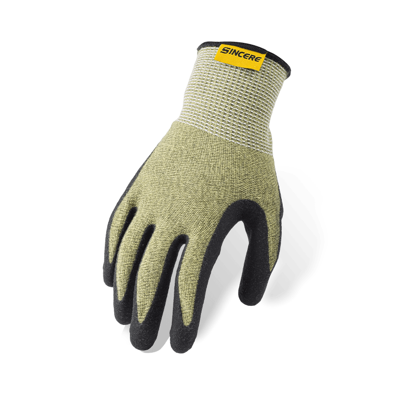 قفازات مقاومة للقطع من نوع Aramid ANSI A3 مقاس 18 مع راحة يد من النيوبرين الأسود — مقاومة للهب وحماية من وميض القوس الكهربائي