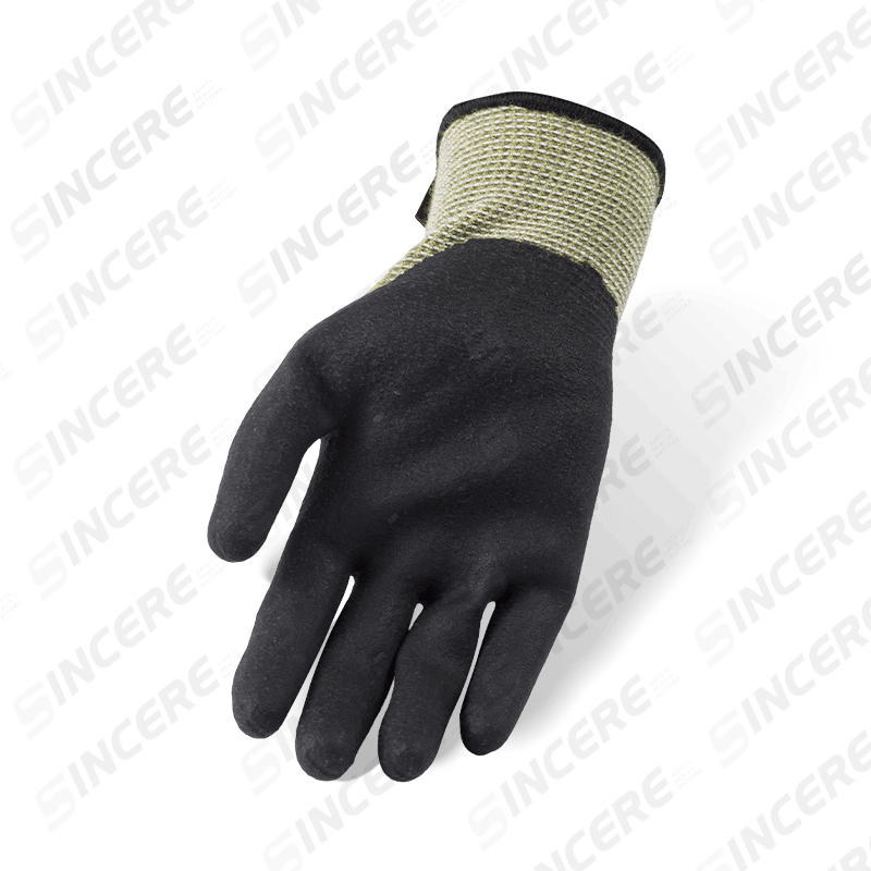 قفازات مقاومة للقطع من نوع Aramid ANSI A3 مقاس 18 مع راحة يد من النيوبرين الأسود — مقاومة للهب وحماية من وميض القوس الكهربائي قفازات مقاومة للقطع من نوع Aramid ANSI A3 مقاس 18 مع راحة يد من النيوبرين الأسود — مقاومة للهب وحماية من وميض القوس الكهربائي