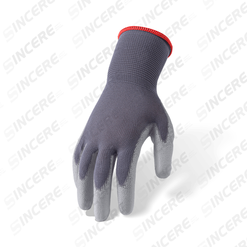 قفازات نايلون رمادية مقاس 13 مع طلاء راحة يد رمادي من البولي يوريثان — قفازات عمل دقيقة خفيفة الوزن قفازات نايلون رمادية مقاس 13 مع طلاء راحة يد رمادي من البولي يوريثان — قفازات عمل دقيقة خفيفة الوزن